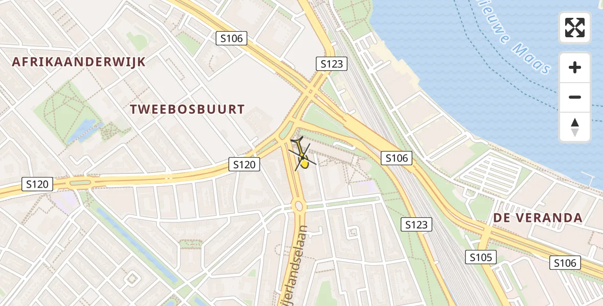 Routekaart van de vlucht: Lifeliner 2 naar Rotterdam