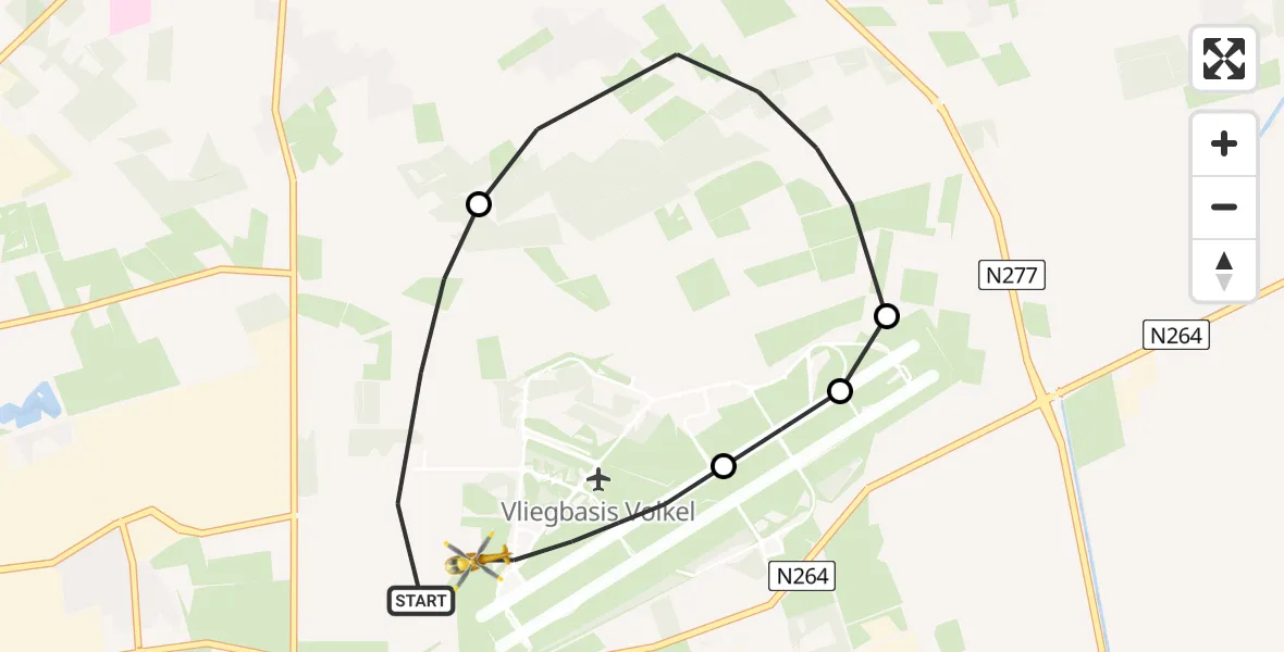 Vluchtroute Traumahelikopter Vliegbasis Volkel - Vliegbasis Volkel, 26 september 2022, 16:42