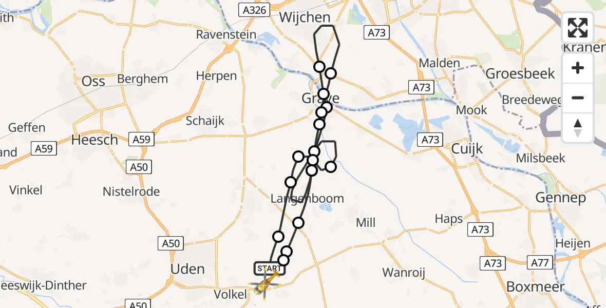 Vluchtroute Traumahelikopter Vliegbasis Volkel - Vliegbasis Volkel, 27 september 2022, 10:13
