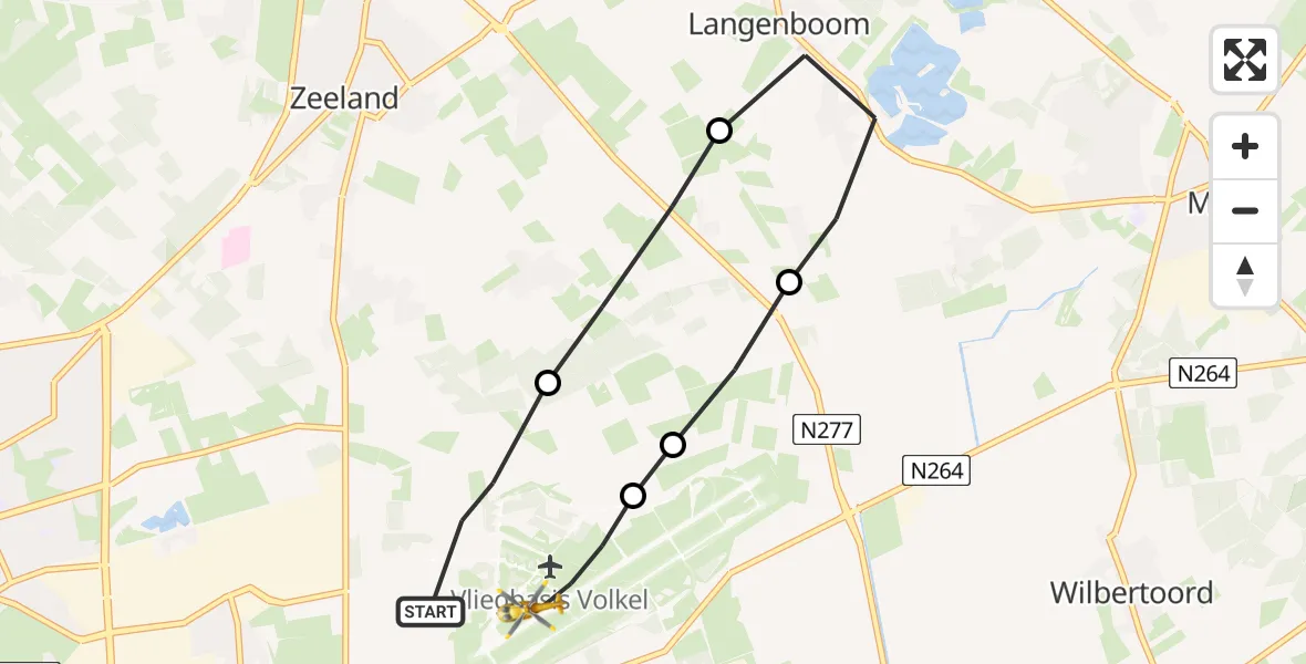 Vluchtroute Traumahelikopter Vliegbasis Volkel - Vliegbasis Volkel, 28 september 2022, 10:18