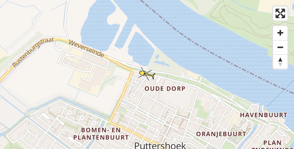 Routekaart van de vlucht: Lifeliner 2 naar Puttershoek