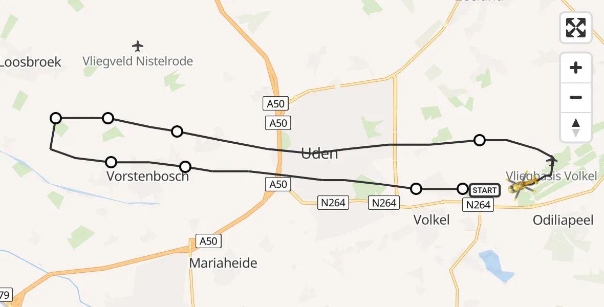 Vluchtroute Traumahelikopter Vliegbasis Volkel - Vliegbasis Volkel, 28 september 2022, 11:38