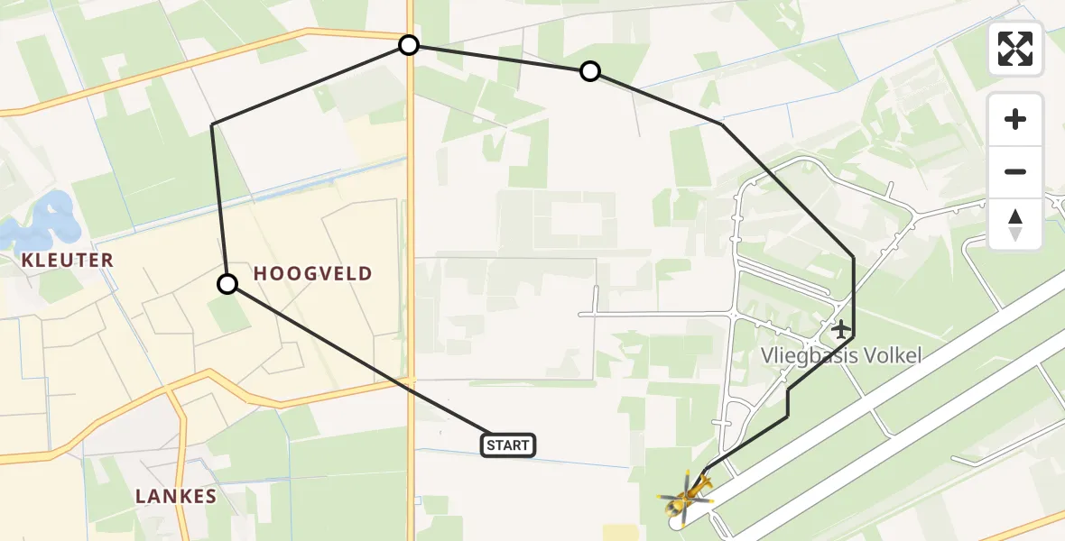 Vluchtroute Traumahelikopter Vliegbasis Volkel - Vliegbasis Volkel, 29 september 2022, 09:20