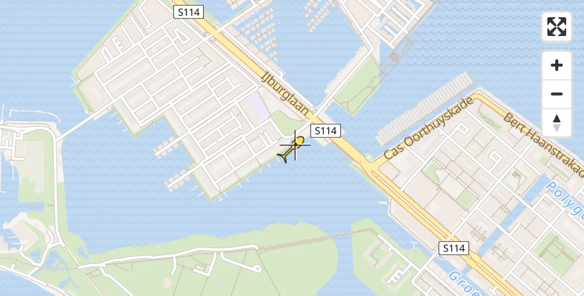 Routekaart van de vlucht: Lifeliner 1 naar Amsterdam