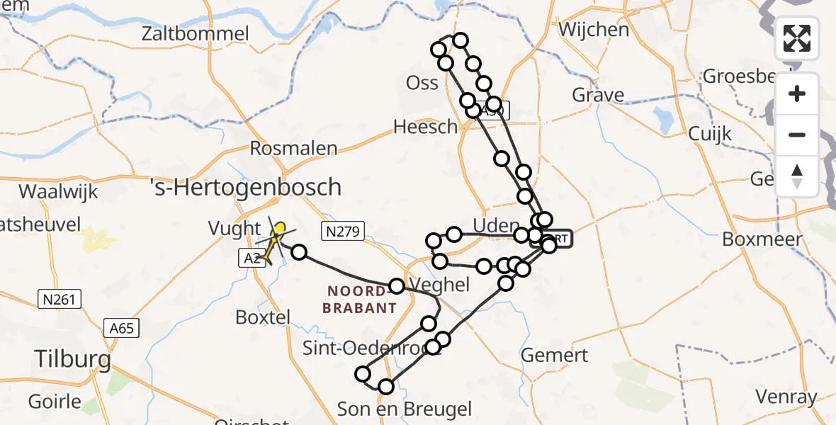 Routekaart van de vlucht: Lifeliner 3 naar Sint-Michielsgestel