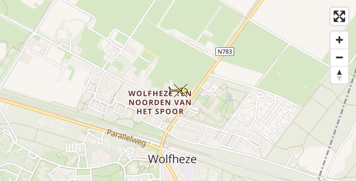 Routekaart van de vlucht: Lifeliner 3 naar Wolfheze