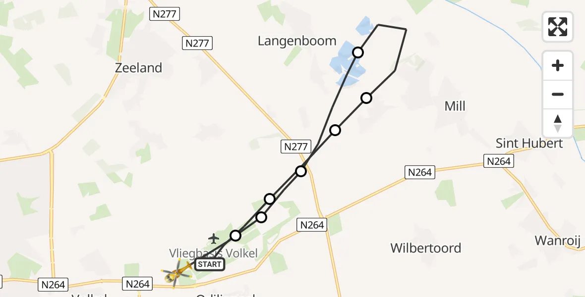 Vluchtroute Traumahelikopter Vliegbasis Volkel - Vliegbasis Volkel, 30 september 2022, 14:05