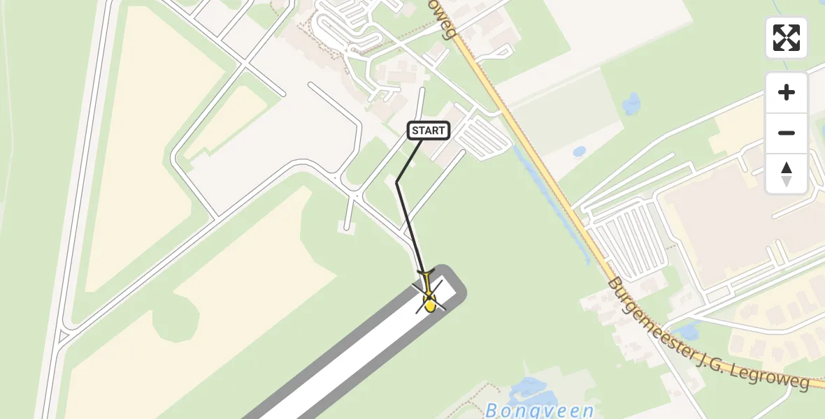 Routekaart van de vlucht: Traumahelikopter naar Groningen Airport Eelde