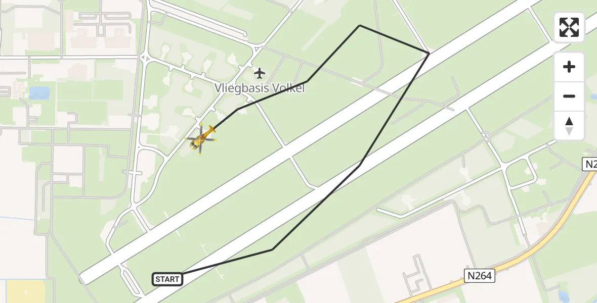 Vluchtroute Traumahelikopter Vliegbasis Volkel - Vliegbasis Volkel, 30 september 2022, 23:48