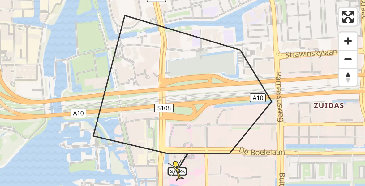 Routekaart van de vlucht: Lifeliner 1 naar VU Medisch Centrum Amsterdam