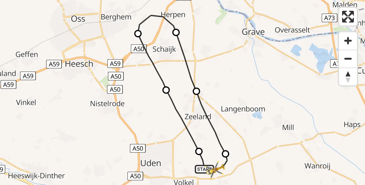 Vluchtroute Traumahelikopter Vliegbasis Volkel - Vliegbasis Volkel, 01 oktober 2022, 17:03
