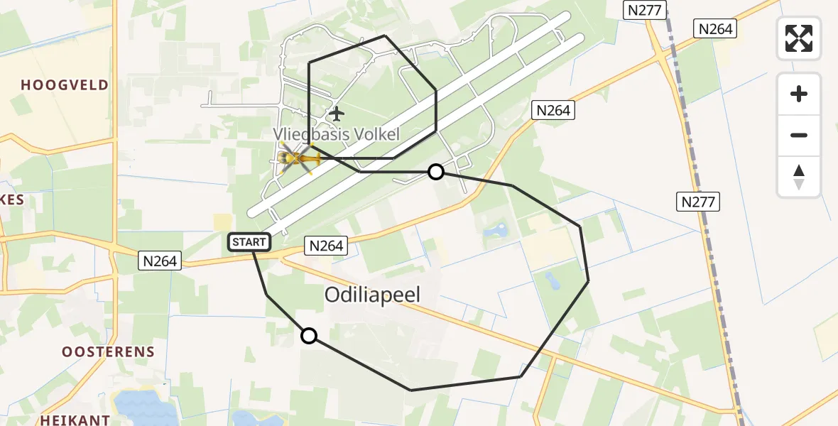 Vluchtroute Traumahelikopter Vliegbasis Volkel - Vliegbasis Volkel, 01 oktober 2022, 21:43