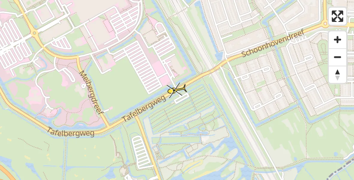 Routekaart van de vlucht: Lifeliner 2 naar Academisch Medisch Centrum (AMC)