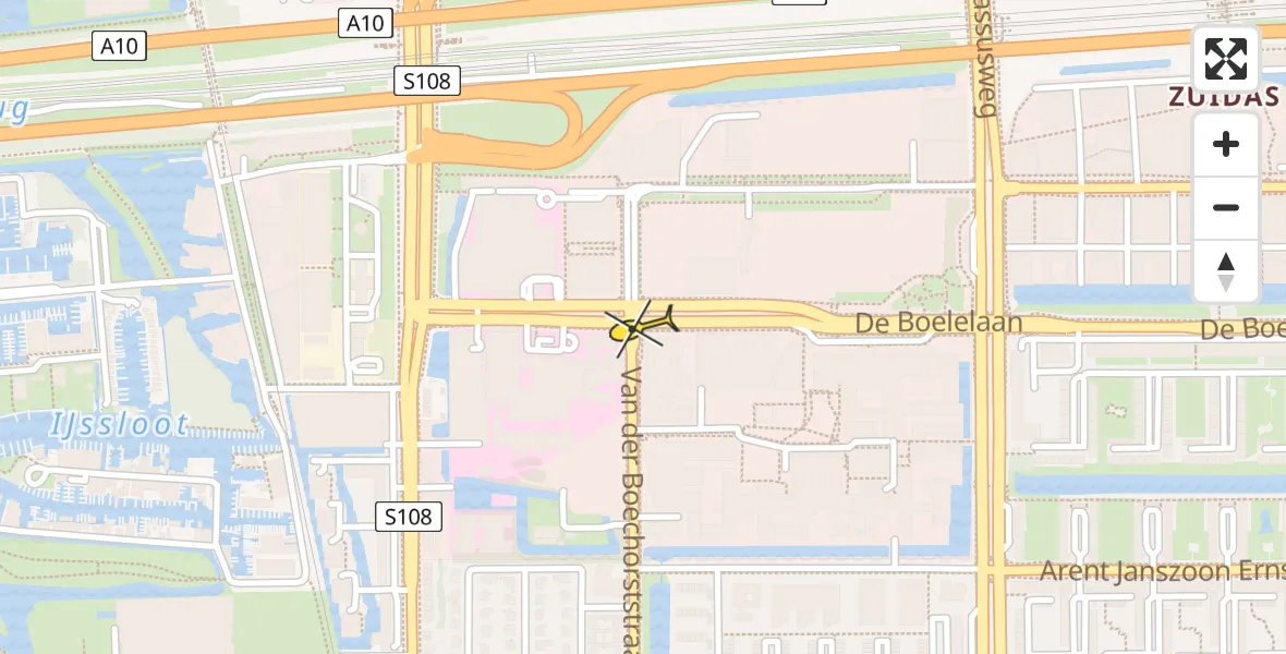 Routekaart van de vlucht: Lifeliner 1 naar VU Medisch Centrum Amsterdam