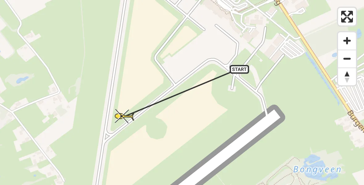 Routekaart van de vlucht: Traumahelikopter naar Groningen Airport Eelde