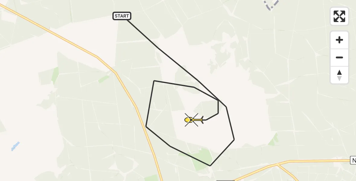 Routekaart van de vlucht: Traumahelikopter naar Uddel