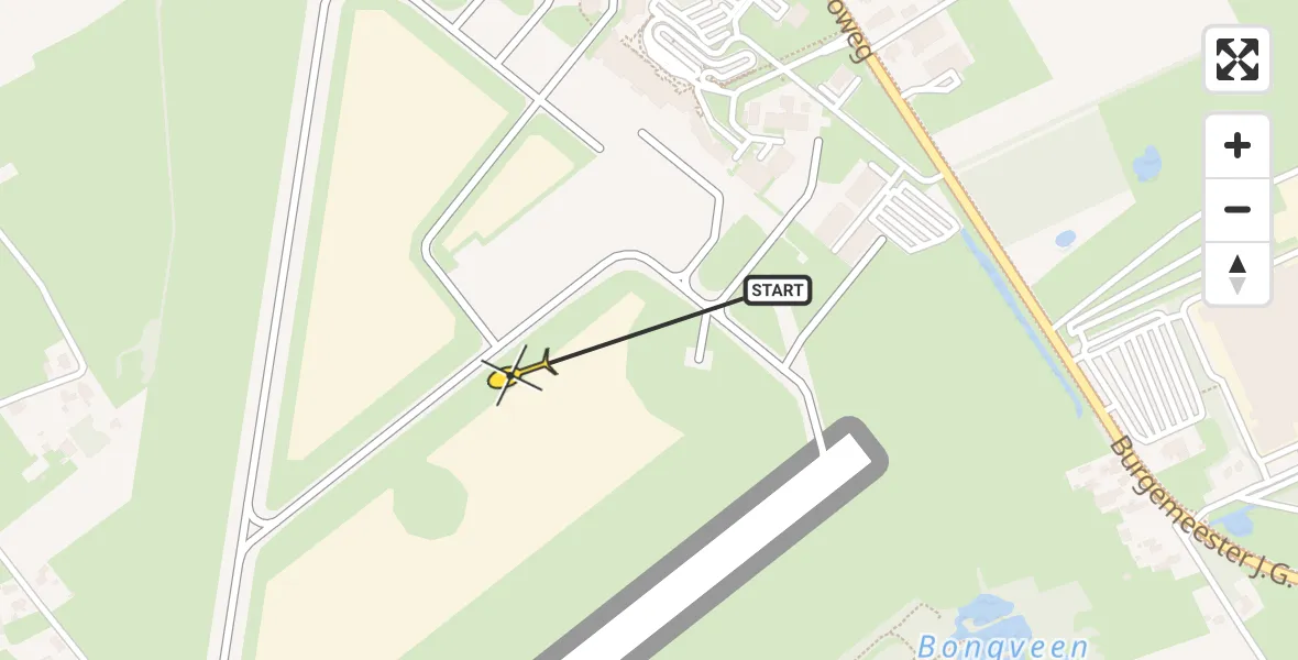 Routekaart van de vlucht: Traumahelikopter naar Groningen Airport Eelde