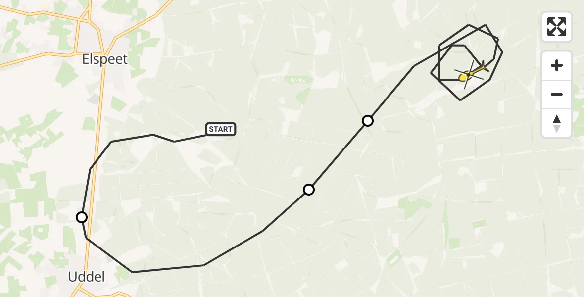 Routekaart van de vlucht: Traumahelikopter naar Vaassen