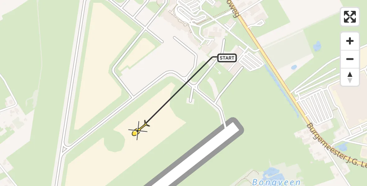 Routekaart van de vlucht: Traumahelikopter naar Groningen Airport Eelde