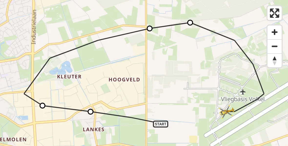 Vluchtroute Traumahelikopter Vliegbasis Volkel - Vliegbasis Volkel, 06 oktober 2022, 15:20