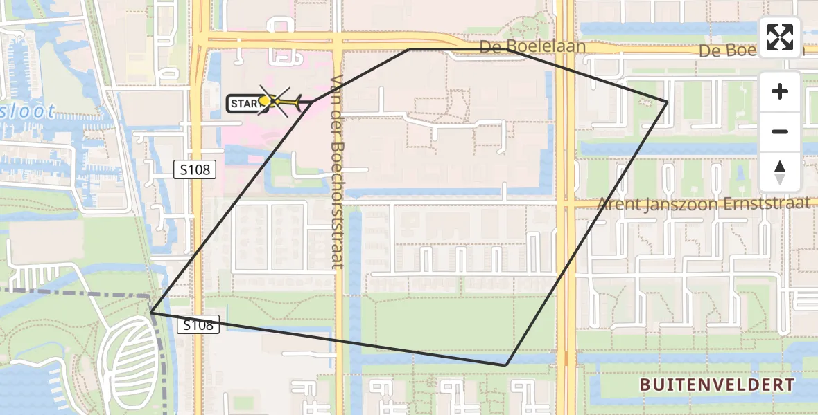 Routekaart van de vlucht: Lifeliner 1 naar VU Medisch Centrum Amsterdam