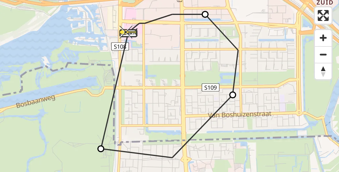 Routekaart van de vlucht: Lifeliner 1 naar VU Medisch Centrum Amsterdam