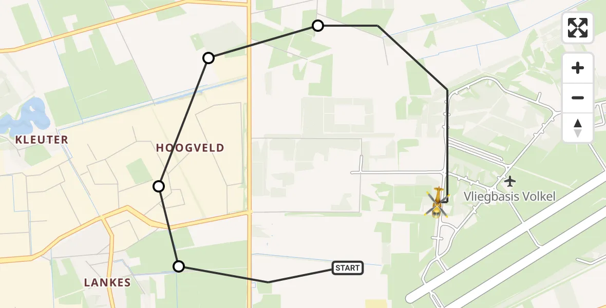 Vluchtroute Traumahelikopter Vliegbasis Volkel - Vliegbasis Volkel, 07 oktober 2022, 08:08
