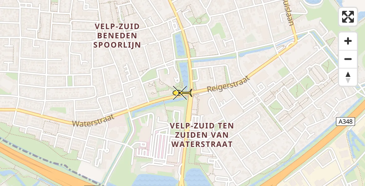 Routekaart van de vlucht: Lifeliner 3 naar Velp