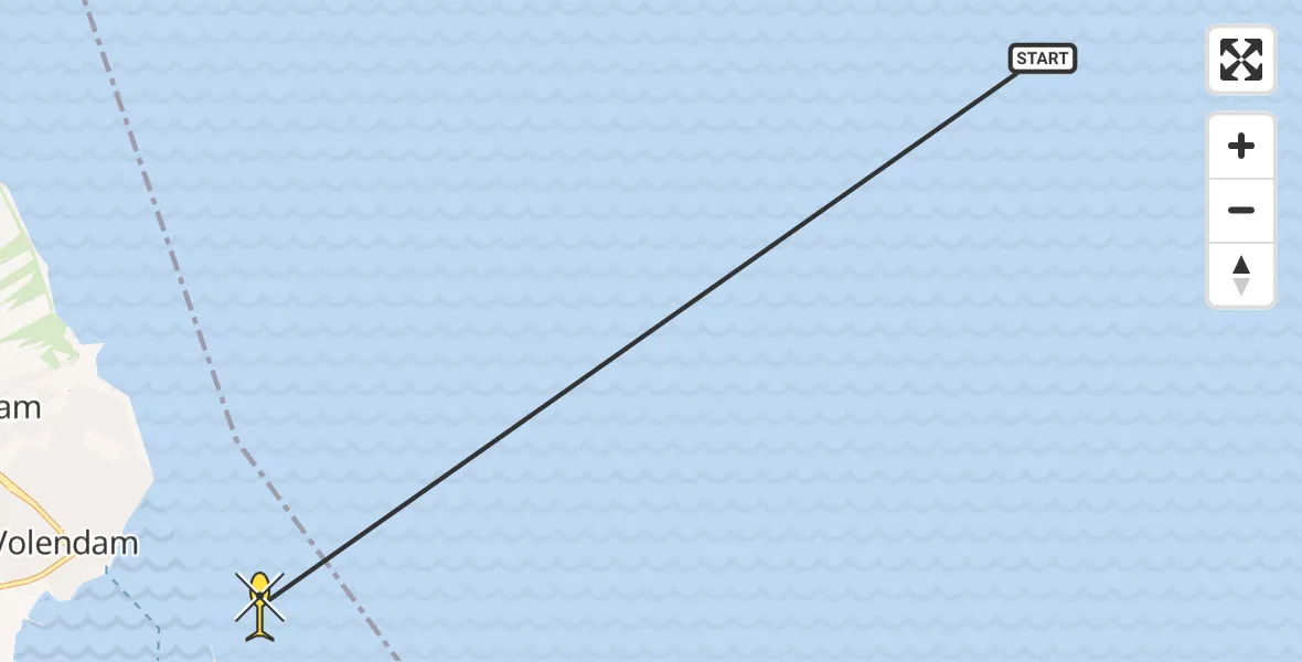 Routekaart van de vlucht: Politiehelikopter naar Marken