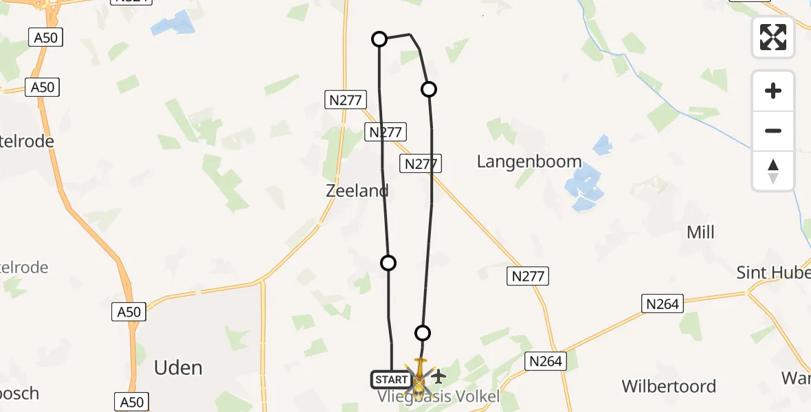 Vluchtroute Traumahelikopter Vliegbasis Volkel - Vliegbasis Volkel, 07 oktober 2022, 13:32