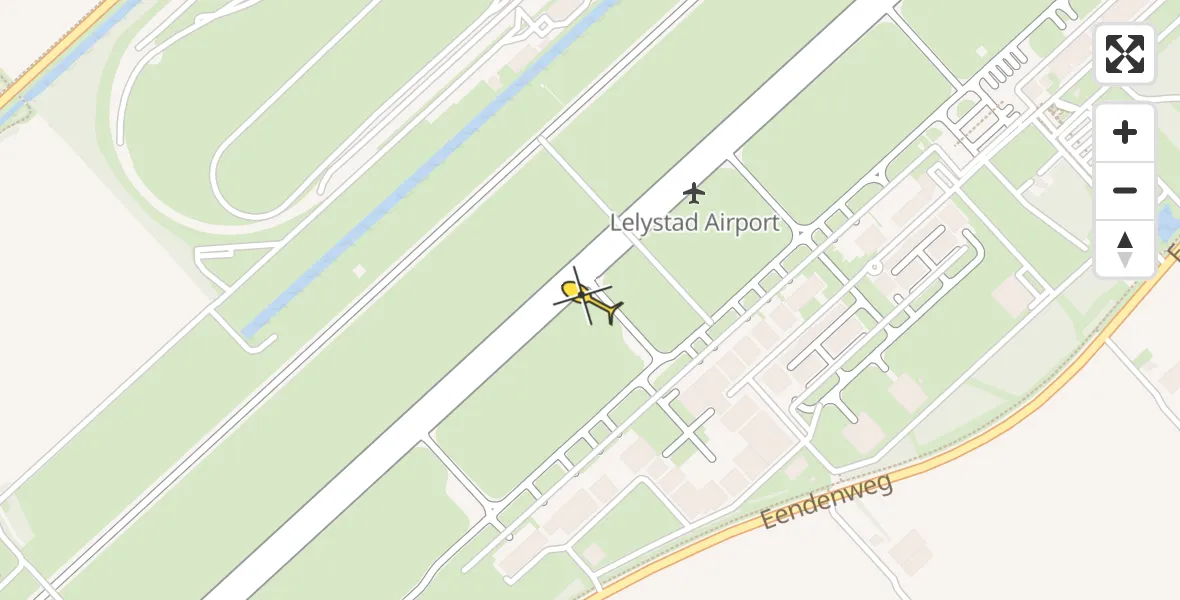 Vluchtroute Traumahelikopter van Lelystad Airport naar Lelystad Airport