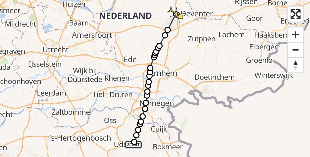 Routekaart van de vlucht: Lifeliner 3 naar Beemte Broekland