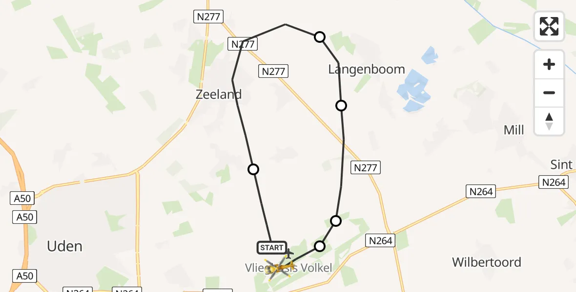 Vluchtroute Traumahelikopter Vliegbasis Volkel - Vliegbasis Volkel, 08 oktober 2022, 18:27