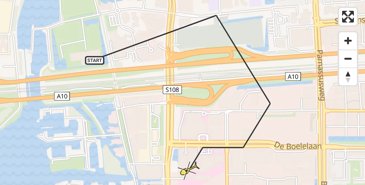Routekaart van de vlucht: Lifeliner 1 naar VU Medisch Centrum Amsterdam