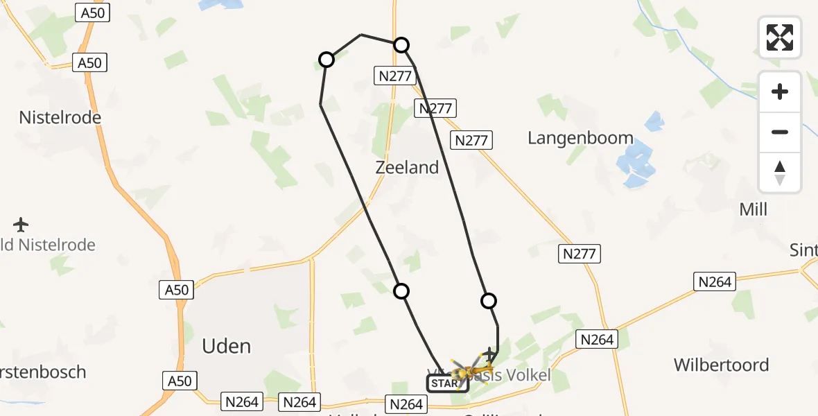 Vluchtroute Traumahelikopter Vliegbasis Volkel - Vliegbasis Volkel, 09 oktober 2022, 02:06