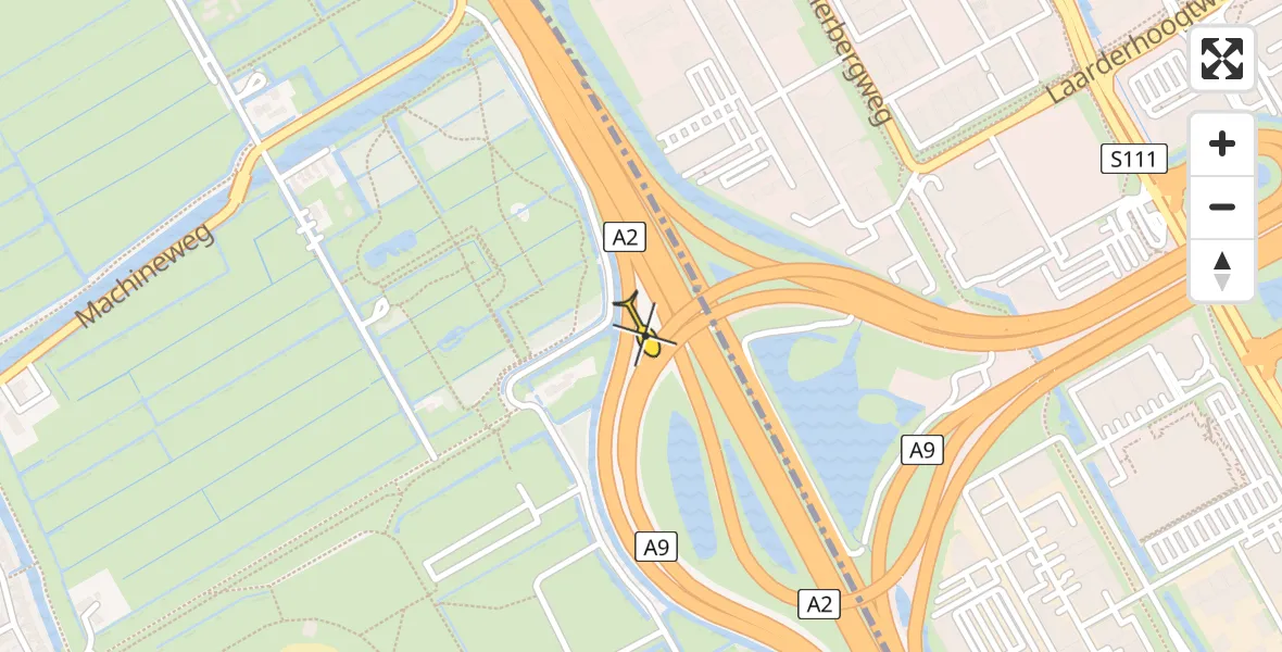 Routekaart van de vlucht: Lifeliner 1 naar Ouderkerk aan de Amstel