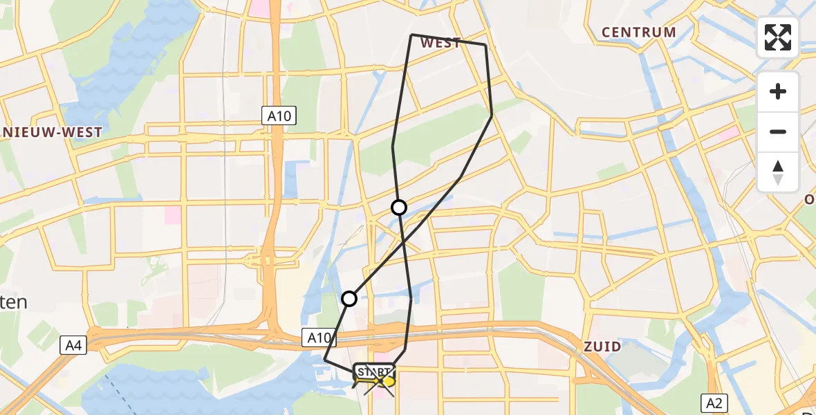 Routekaart van de vlucht: Lifeliner 1 naar VU Medisch Centrum Amsterdam