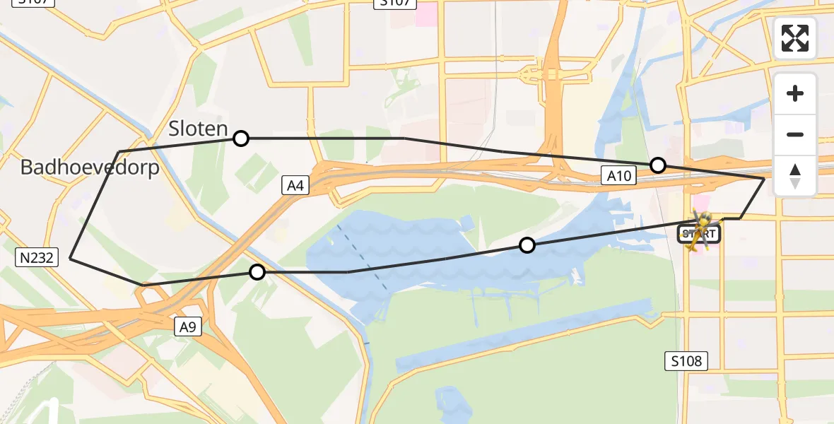 Vluchtroute Traumahelikopter VU Medisch Centrum Amsterdam - VU Medisch Centrum Amsterdam, 10 oktober 2022, 07:41