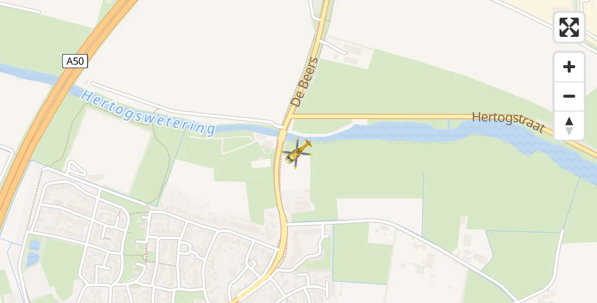 Vluchtroute Traumahelikopter Herpen - Herpen, 10 oktober 2022, 21:48