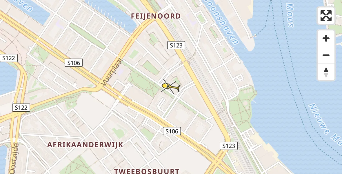 Routekaart van de vlucht: Lifeliner 2 naar Rotterdam