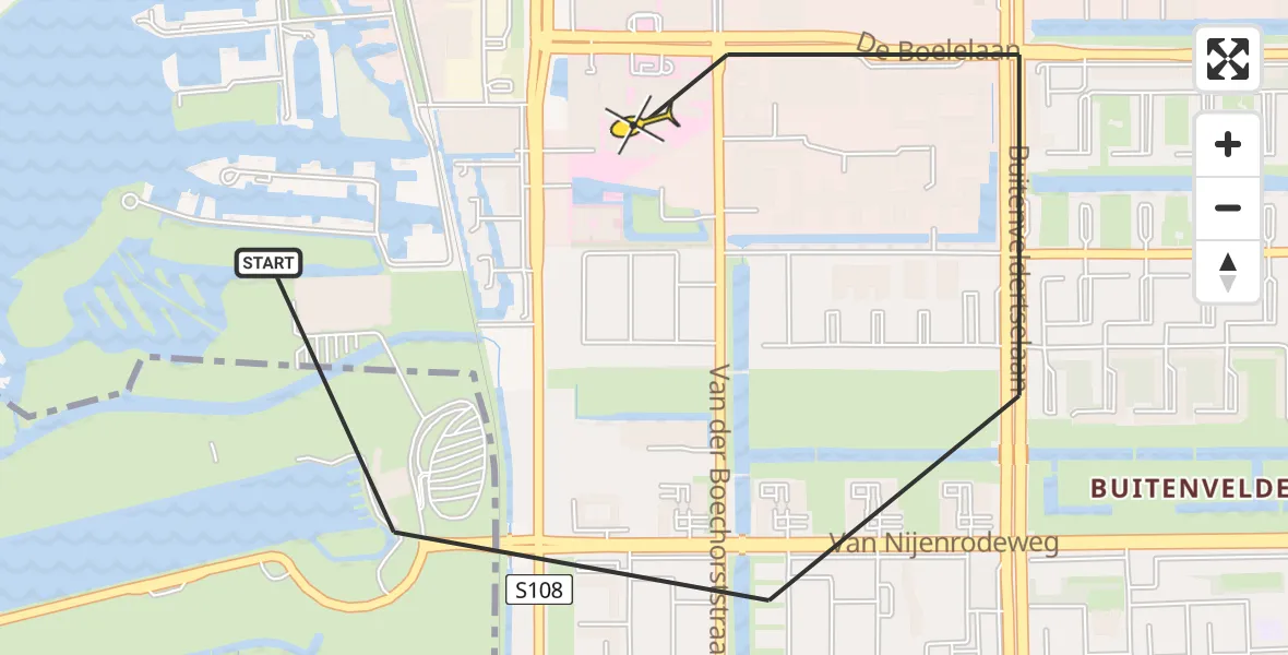 Routekaart van de vlucht: Lifeliner 1 naar VU Medisch Centrum Amsterdam
