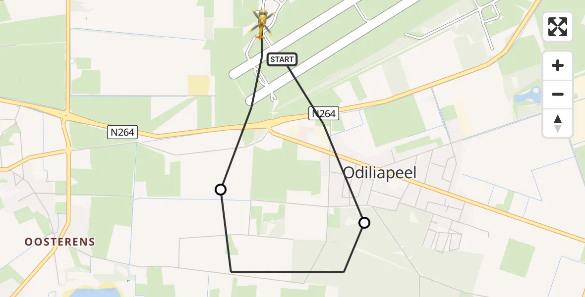Vluchtroute Traumahelikopter Vliegbasis Volkel - Vliegbasis Volkel, 11 oktober 2022, 22:30