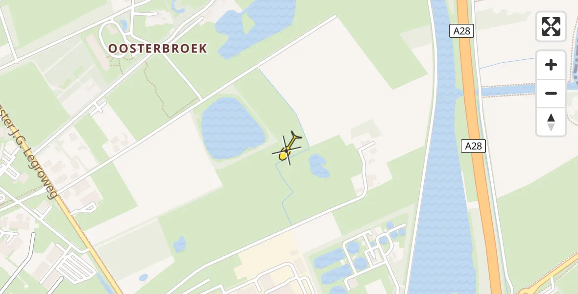 Routekaart van de vlucht: Lifeliner 4 naar Eelde