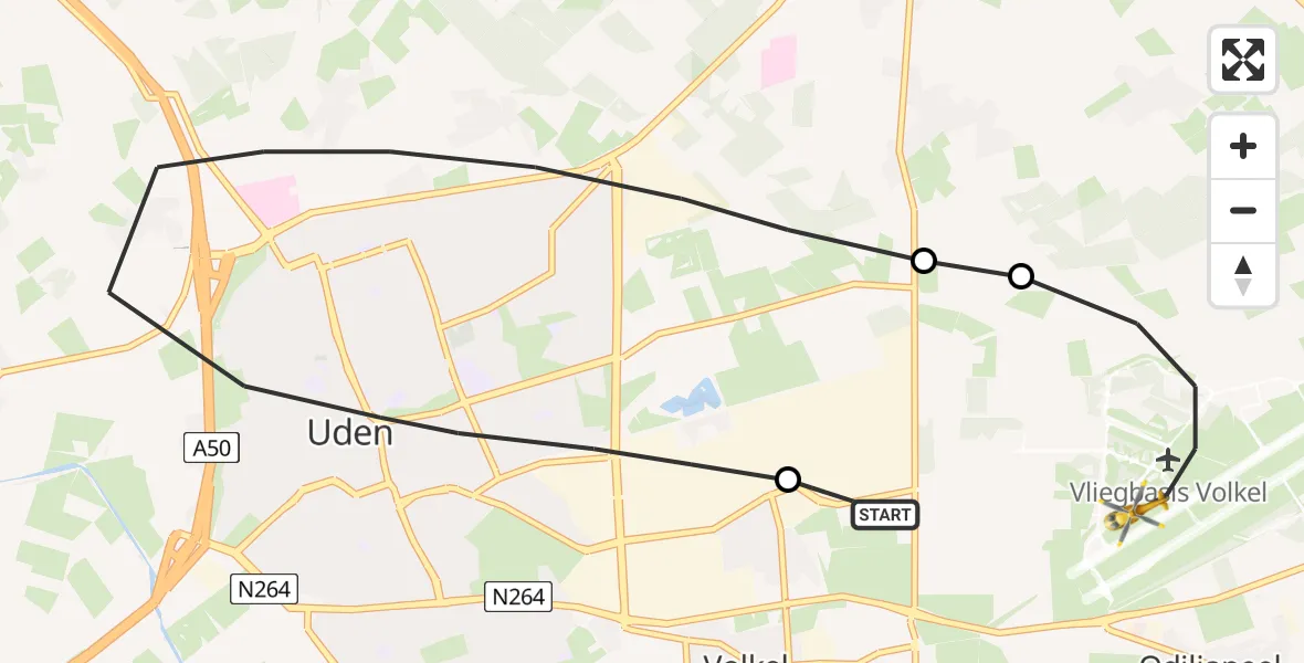 Vluchtroute Traumahelikopter Vliegbasis Volkel - Vliegbasis Volkel, 12 oktober 2022, 14:23