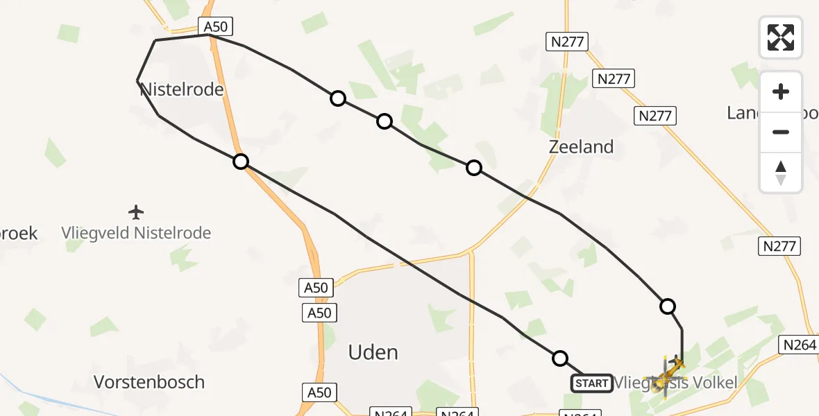 Vluchtroute Traumahelikopter Vliegbasis Volkel - Vliegbasis Volkel, 12 oktober 2022, 15:49