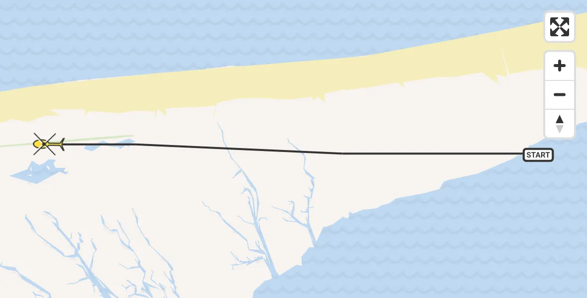 Routekaart van de vlucht: Ambulancehelikopter naar Schiermonnikoog