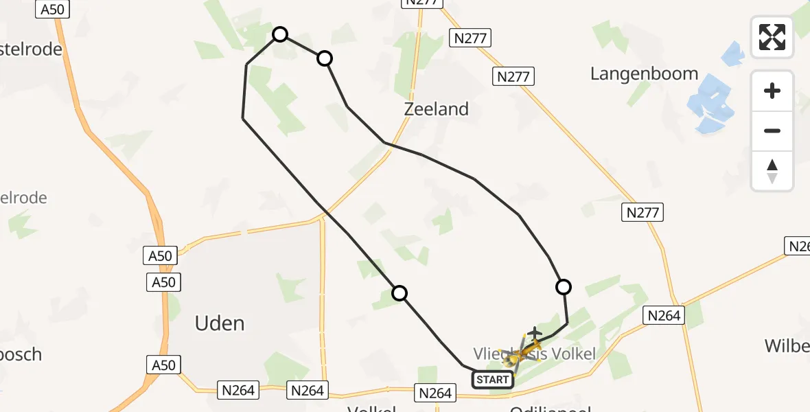 Vluchtroute Traumahelikopter Vliegbasis Volkel - Vliegbasis Volkel, 12 oktober 2022, 23:24