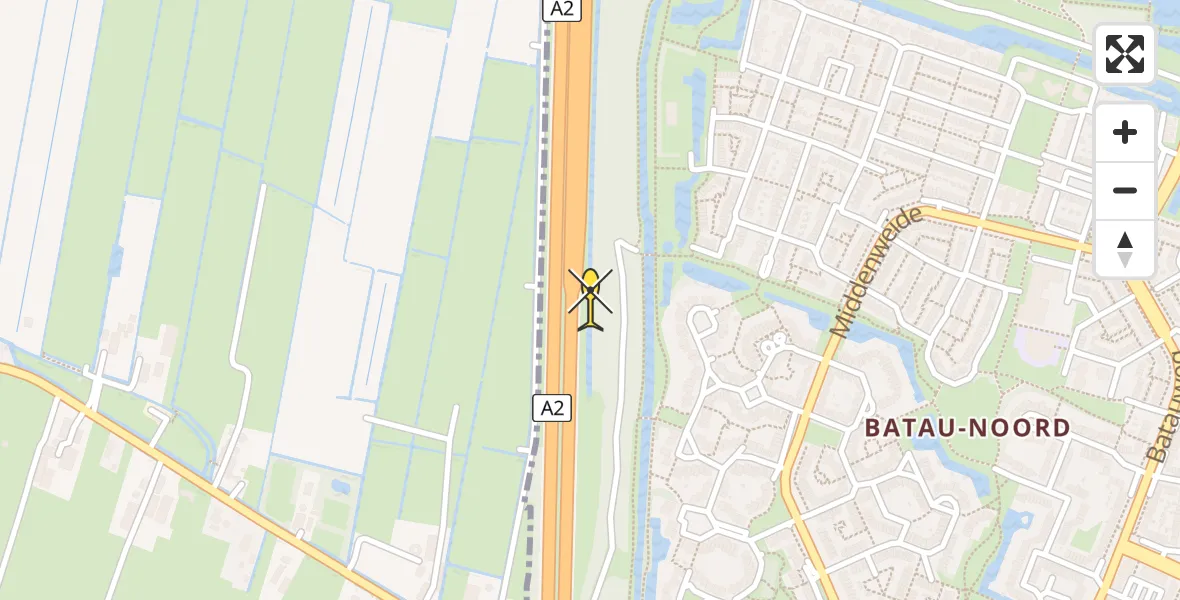 Routekaart van de vlucht: Politiehelikopter naar Nieuwegein