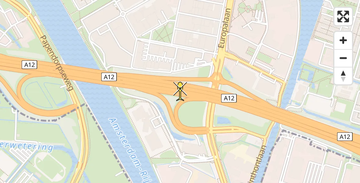 Routekaart van de vlucht: Politiehelikopter naar Utrecht