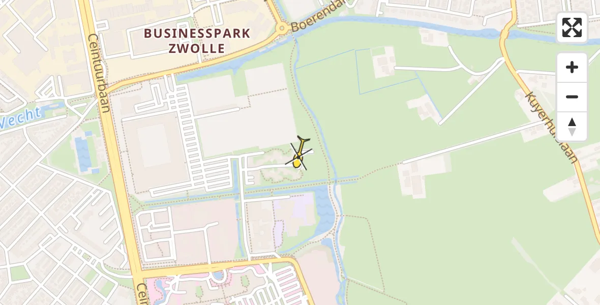 Routekaart van de vlucht: Lifeliner 1 naar Zwolle